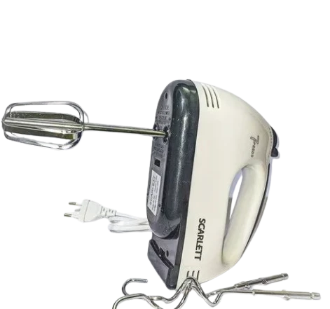 Scarlett HE‑133 Super Hand Mixer – 260 W, 7 Speed with Beaters & Dough Hooks